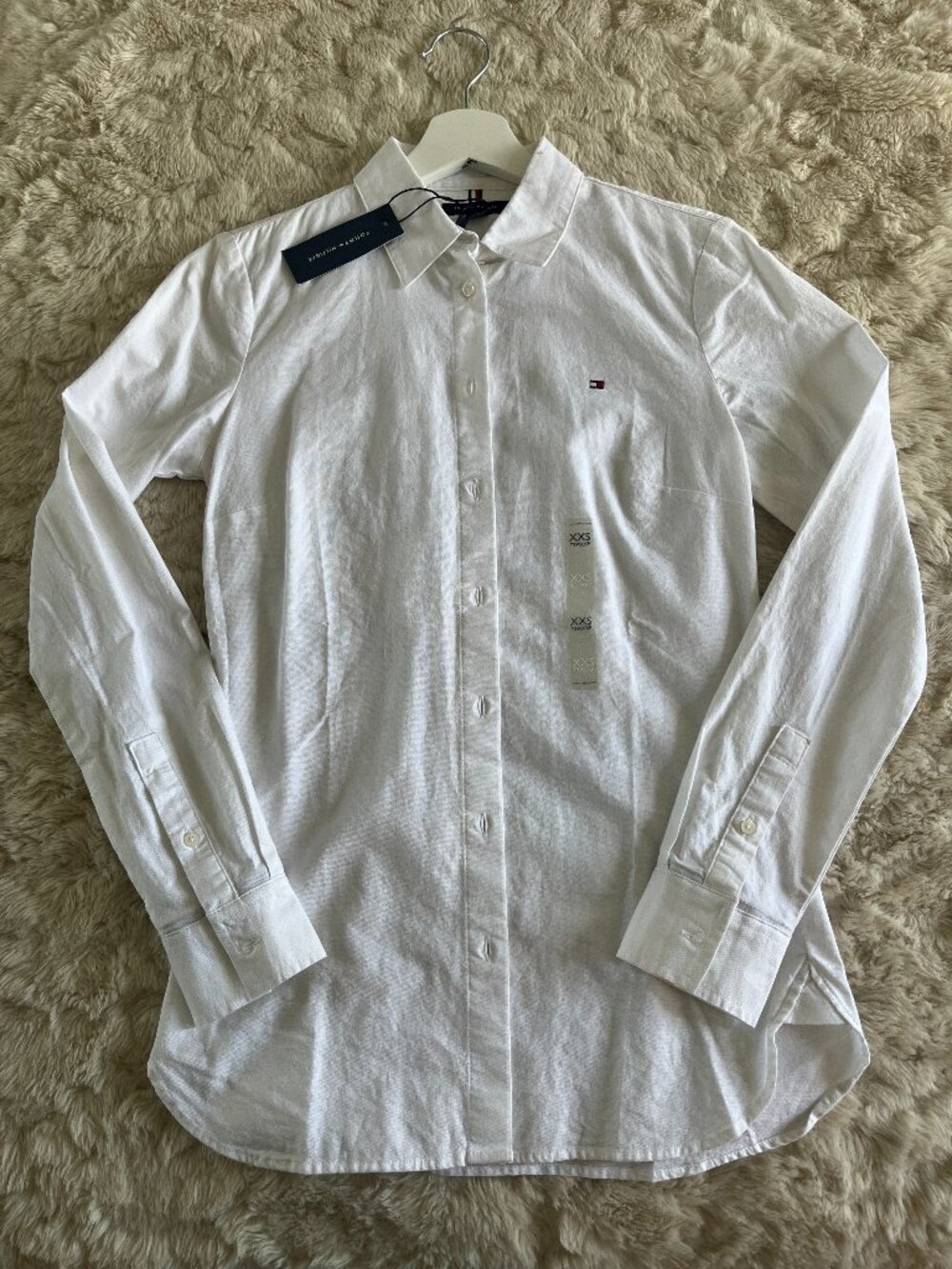 Tommy Hilfiger white button-down shirt, NWT, XXS